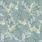 Watercolor seamless pattern greenery branches and leaves. Winter navy blue floral background for wrapping paper