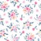 Watercolor seamless pattern hand painted with flower pink peony rose leaves