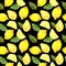 Watercolor Seamless pattern with lemon and leaves