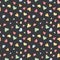 Watercolor seamless pattern with multicolored hearts on a dark background