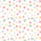 Watercolor seamless pattern with multicolored hearts on a white background