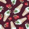 Watercolor Seamless pattern with peppermint ice cream