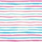 Watercolor seamless pattern with pink and blue horizontal stripes.