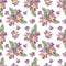 Watercolor seamless pattern with pink and purple primrose.Festive,Botanical,Floral hand painted print