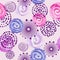 Watercolor seamless pattern in purple, lilac and pink colors.