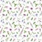 Watercolor seamless pattern with purple wild flowers.