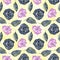 Watercolor seamless pattern with roses. Background for web pages, wedding invitations, save the date cards.