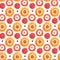 Watercolor seamless pattern. Russian clay toys background.