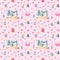 watercolor seamless pattern with sewing elements