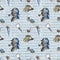 Watercolor seamless pattern with Sherlock Holmes objects