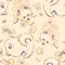 Watercolor seamless pattern sketch with puppies