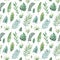 Watercolor seamless pattern. Summer tropical background. Tropical palm leaves monstera, areca, fan, banana. Perfect for