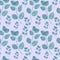 Watercolor seamless pattern with turquoise eucalyptus on a mauve background. Repetitive, wedding,textural