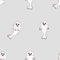 Watercolor Seamless Pattern with Two Little Cute Baby Seals on a Gray Backgroun