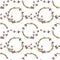 Watercolor seamless pattern with vintage lavender branches embroidery isolated on white. Needlework collection.