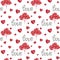 Watercolor seamless pattern in vintage style love lettering balloon