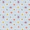 Watercolor seamless pattern with vintage violet flowers