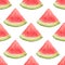 Watercolor seamless pattern of watermelon slices.