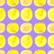 watercolor seamless pattern of yellow circles with splashes of golden paint