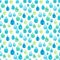 Watercolor Seamless Texture With Bright Blue and Green Rain Drops