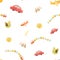 Watercolor seamless Toys Pattern