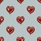 Watercolor seamless Valentine's Day pattern. Hearts, balls, love and kisses