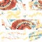 Watercolor seamless vector patchwork pattern.