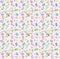 Watercolor Seamless vector pattern repeat with multicolor rainbow leaves and  floral fantasy