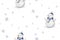 Watercolor seamless wallpaper Christmas pattern with snowman ,tree, snowflakes and branches. Snowman winter snow hand