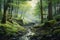 Watercolor Serenity: Forest Painting in Watercolor