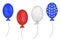 Watercolor set of balloons for 4th of July