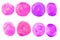 Watercolor set of pink circles paint isolated on white background. covers highlights social media