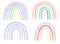 Watercolor set of rainbow in pastel color. Childish art illustration clipart in trendy scandinavian style