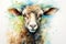 watercolor Sheep Cute sheep watercolor illustrations Cute goat hand-painted watercolor animals