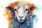 watercolor Sheep Cute sheep watercolor illustrations Cute goat hand-painted watercolor animals