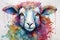 watercolor Sheep Cute sheep watercolor illustrations Cute goat hand-painted watercolor animals