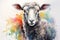 watercolor Sheep Cute sheep watercolor illustrations Cute goat hand-painted watercolor animals