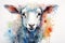 watercolor Sheep Cute sheep watercolor illustrations Cute goat hand-painted watercolor animals