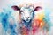 watercolor Sheep Cute sheep watercolor illustrations Cute goat hand-painted watercolor animals