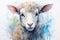 watercolor Sheep Cute sheep watercolor illustrations Cute goat hand-painted watercolor animals