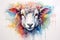 watercolor Sheep Cute sheep watercolor illustrations Cute goat hand-painted watercolor animals