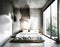 Watercolor of Simple concrete bedroom