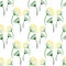 Watercolor simple herbs seamless pattern. Background with flower dill. Vector hand paint illustration for wrapping, textile