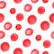 Watercolor simple red polka dot. Seamless pattern.