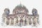 A watercolor sketch or illustration of the Berlin Cathedral called Berliner Dom. Berlin, Germany.