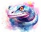 The watercolor snake is cute.