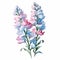 Watercolor Snapdragon Arrangement Clipart With Blue And Pink Flowers