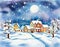 Watercolor of snow landscape home house design