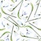 Watercolor snowdrops. Botanical flowers seamless pattern. Watercolor illustration of plants on a white background. Bud