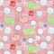 Watercolor soap and bubbles pattern light pink